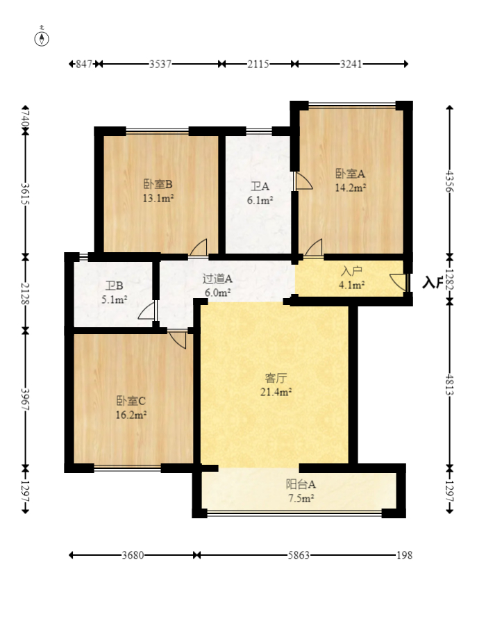 长潭佳园  2室1厅1卫   53.00万室内图1