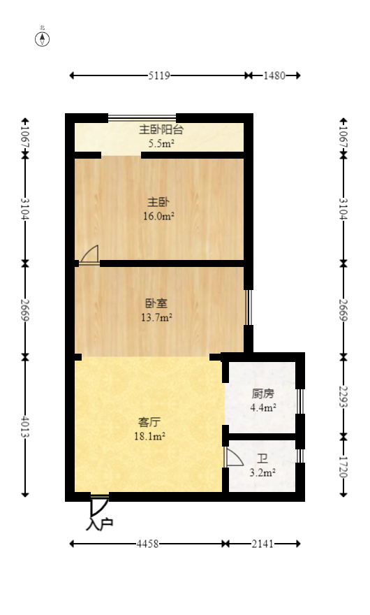 尚都花园城  2室1厅1卫   45.00万室内图1