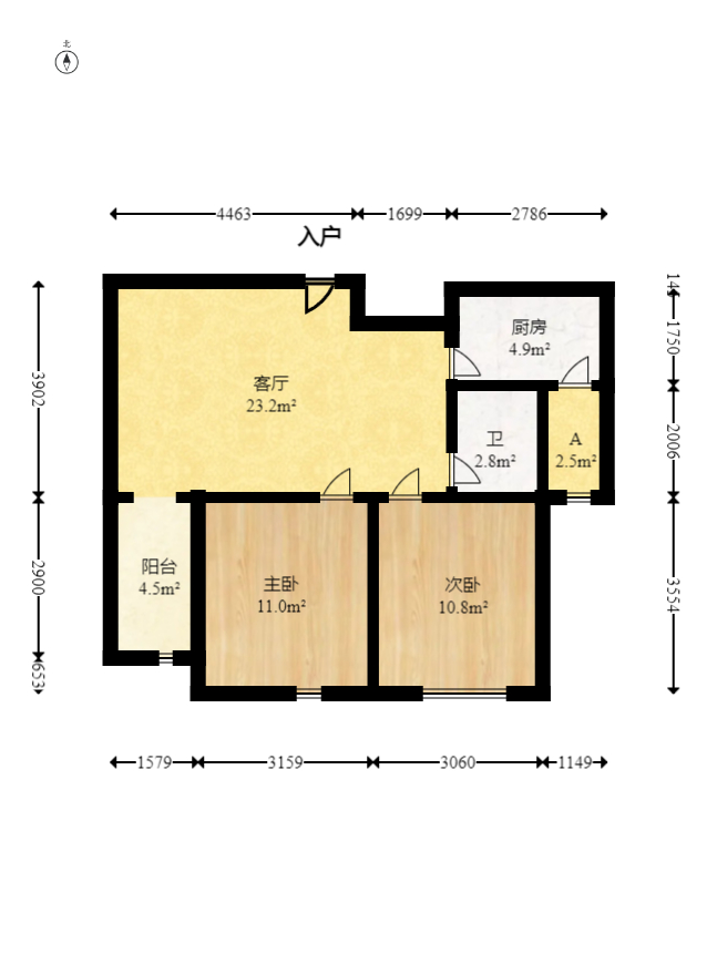 圆梦康乐城  2室2厅1卫    45.8万 圆梦康乐城  2室2厅1卫    45.8万户型图