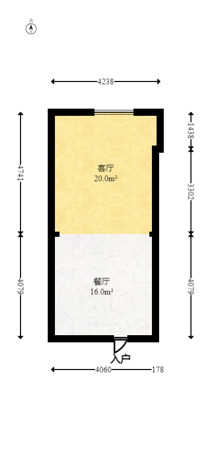 华润置地广场二期  1室1厅1卫    32.0万 华润置地广场二期  1室1厅1卫    32.0万户型图