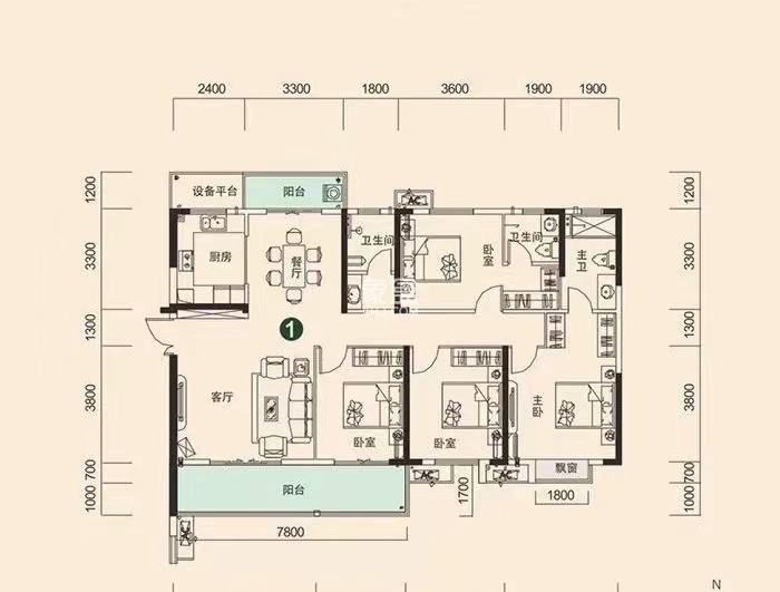 中建江湾壹号  4室2厅2卫    110.0万