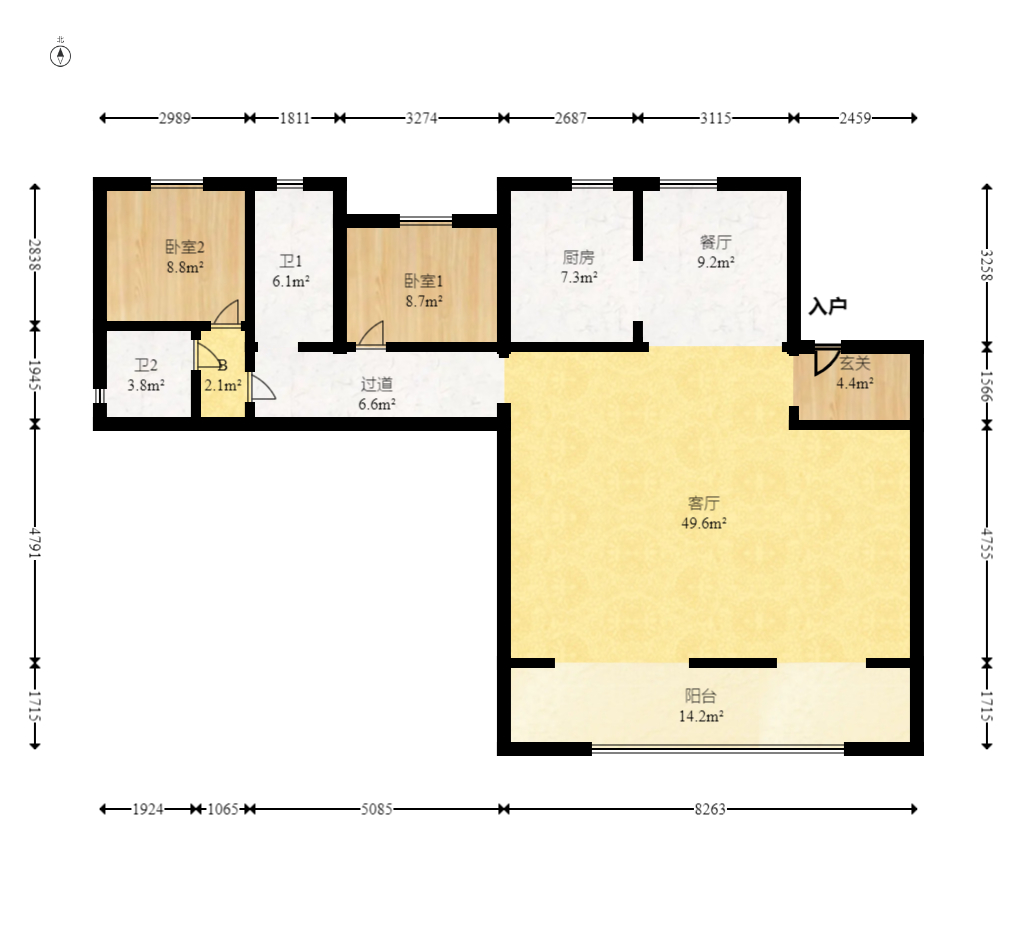 越秀湘江星汇城二期 5室3厅3卫 138.0万 越秀湘江星汇城二期 5室3厅3卫 138.0万户型图