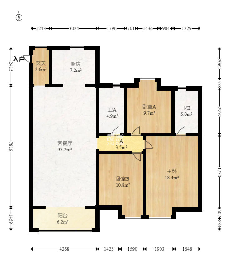 麓山才苑  3室2厅2卫   136.00万