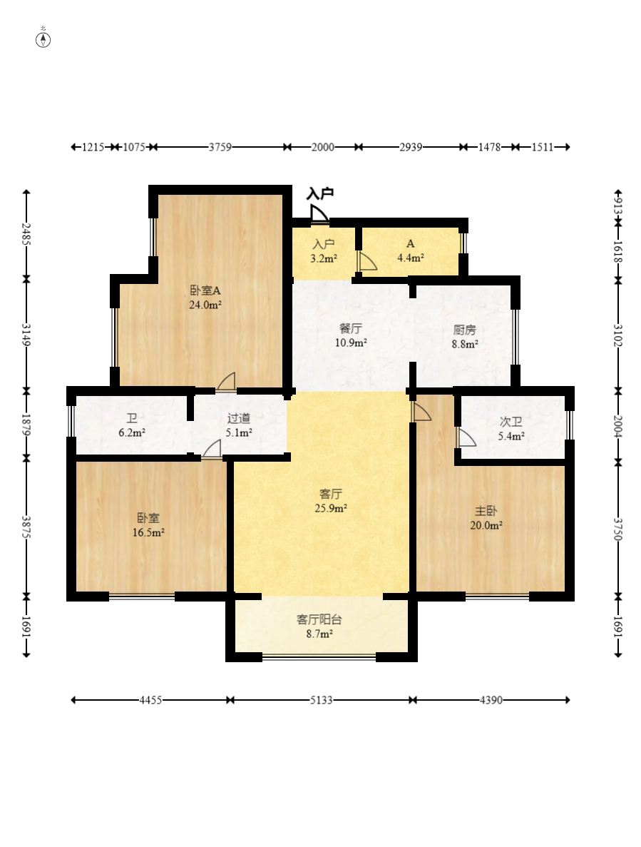 星电恬园 4室2厅2卫 106.0万 星电恬园 4室2厅2卫 106.0万户型图