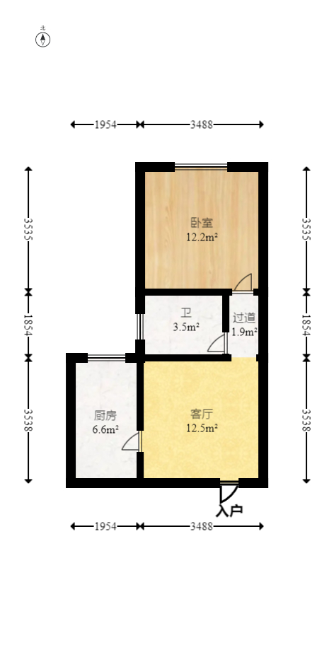 上东辛顿公寓  1室1厅1卫   40.00万室内图1