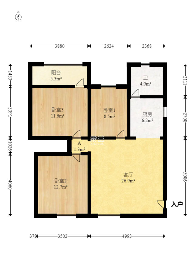 火星开发区七片  3室2厅1卫   38.00万