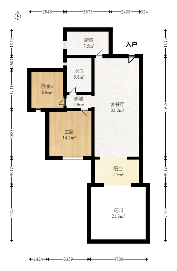 和润园一、二期  2室2厅1卫   51.50万室内图1