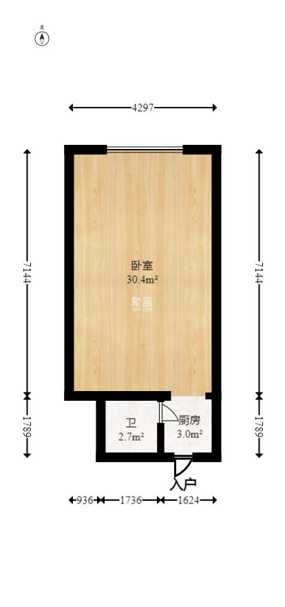 观园国际公寓  1室1厅1卫   39.00万