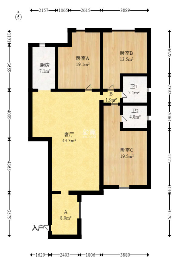 城市山水豪园（山水城市风景）  3室2厅2卫   100.00万