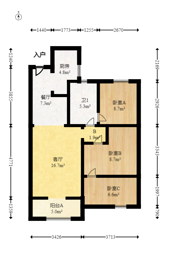 旭辉香樟公馆 2室2厅1卫 78.00万 旭辉香樟公馆 2室2厅1卫 78.00万户型图