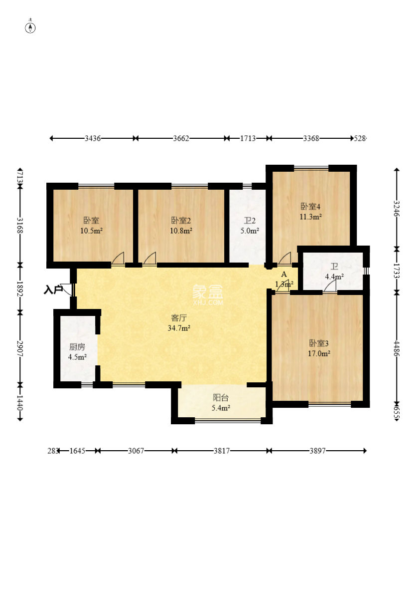 金科世界城  4室2廳2衛(wèi)   109.00萬