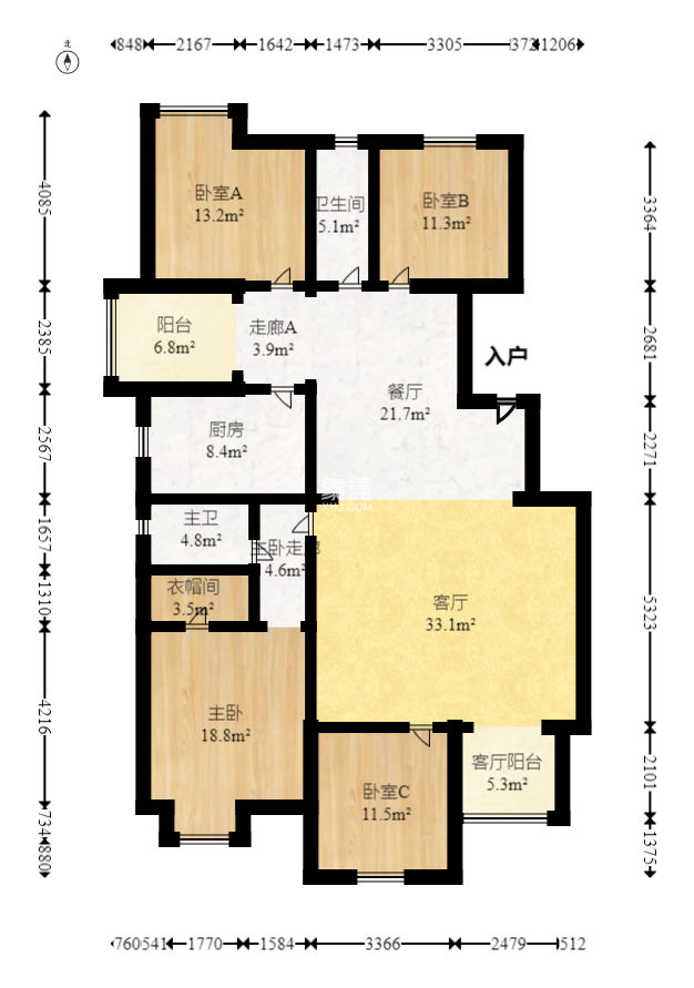 怡和山庄  4室2厅2卫   128.00万
