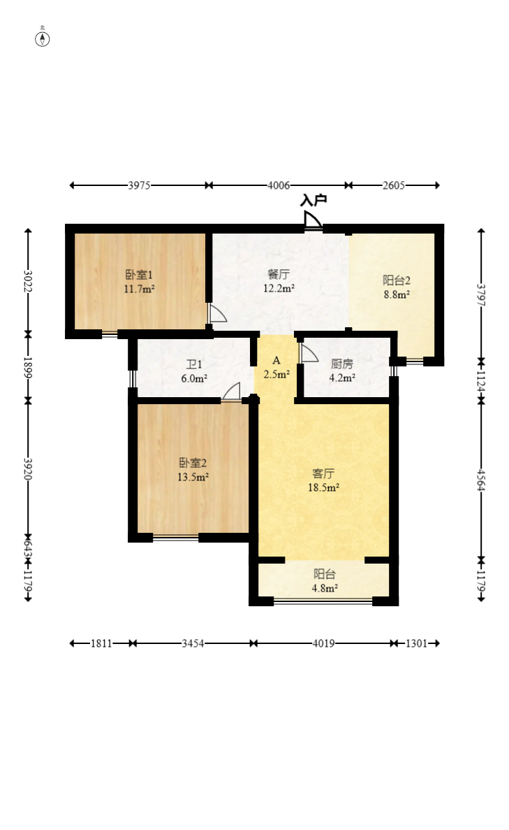 新华都万家城 3室2厅1卫 73.8万 新华都万家城 3室2厅1卫 73.8万户型图