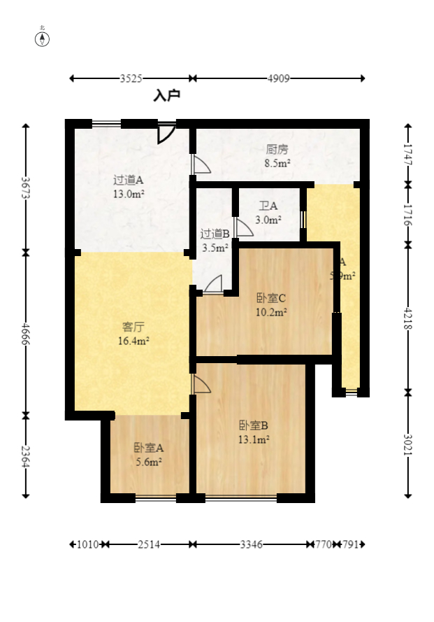 欧莱雅郡 2室2厅1卫 61.0万 欧莱雅郡 2室2厅1卫 61.0万户型图