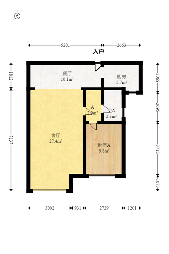 保利城（中航城国际社区、郡原美村）  3室2厅2卫   89.80万室内图1