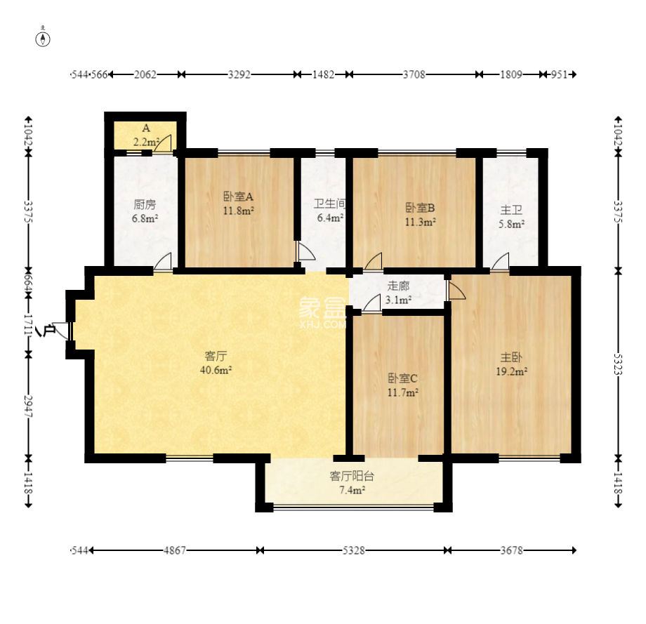 北辰中央公园E区  4室2厅2卫   142.00万