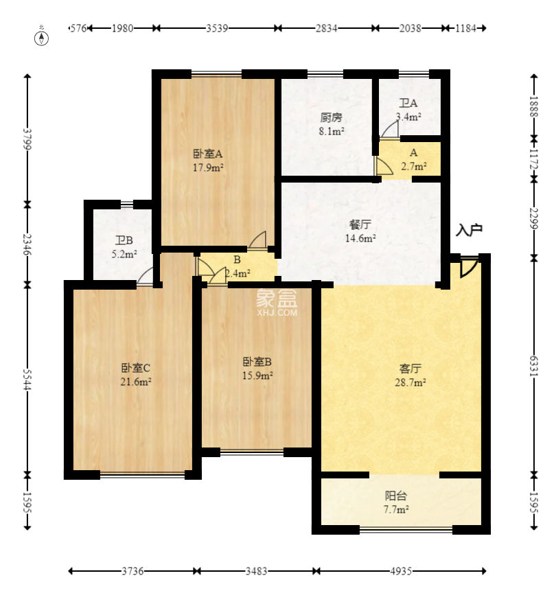 御景龙城  3室2厅1卫   72.00万