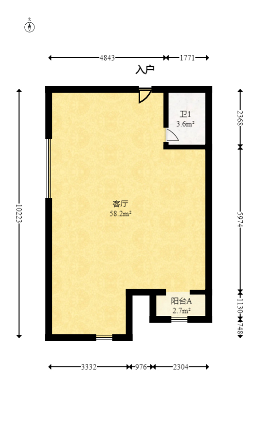 万树丹堤  2室2厅1卫    72.0万室内图1