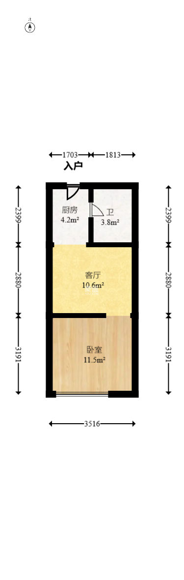万润时光里  1室1厅1卫   36.80万