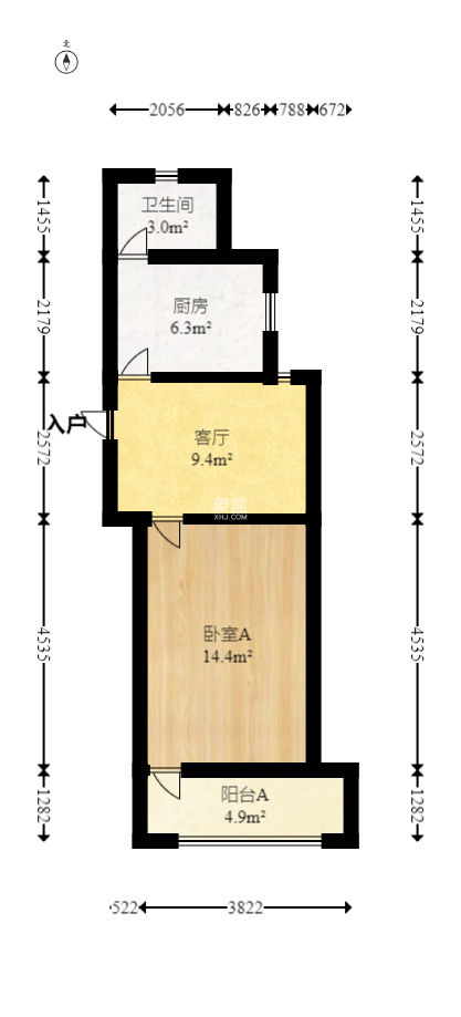城郊公路局宿舍  1室1厅1卫   32.00万