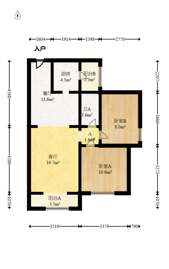 蓝光幸福满庭  2室1厅1卫   66.00万