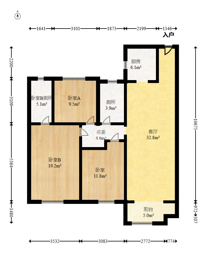 中海阅麓山二期  3室2厅2卫   150.00万