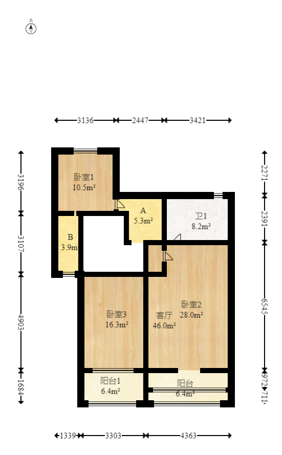丹桂雅苑  4室2厅2卫    92.0万 丹桂雅苑  4室2厅2卫    92.0万户型图
