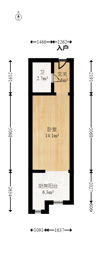 保利麓谷林语I区  1室1厅1卫   19.80万室内图1
