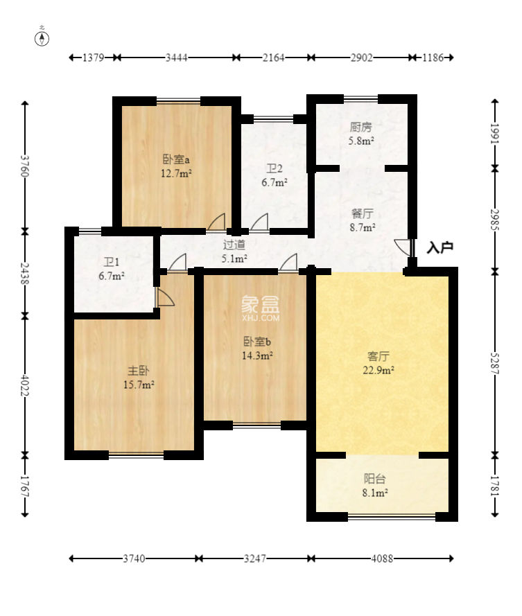 澳海澜庭  3室2厅2卫   110.00万