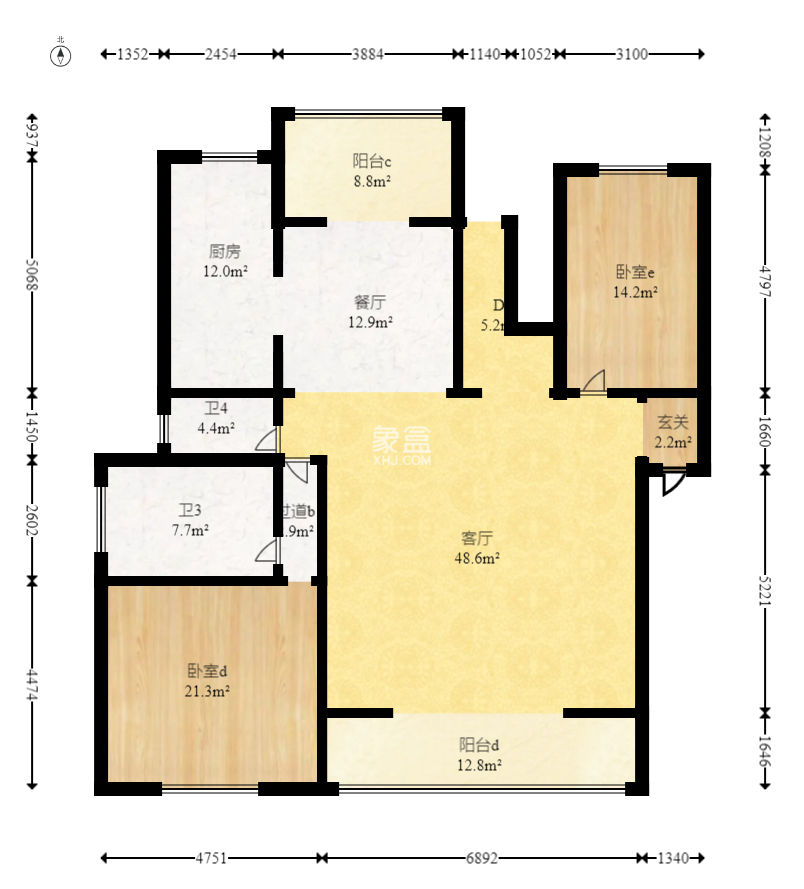 思源小区  7室2厅4卫   205.00万