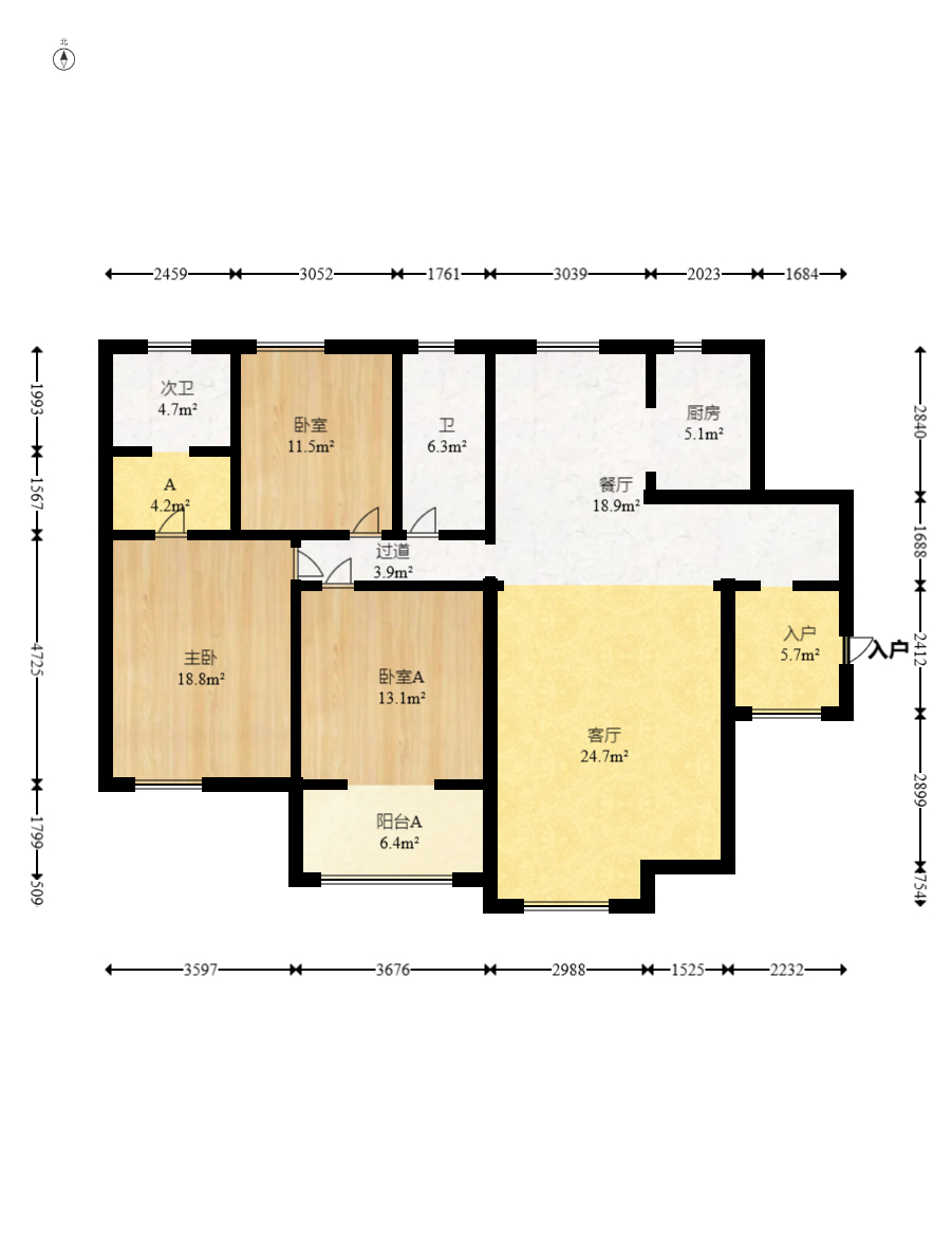 筑梦园  3室2厅2卫    84.0万 筑梦园  3室2厅2卫    84.0万户型图