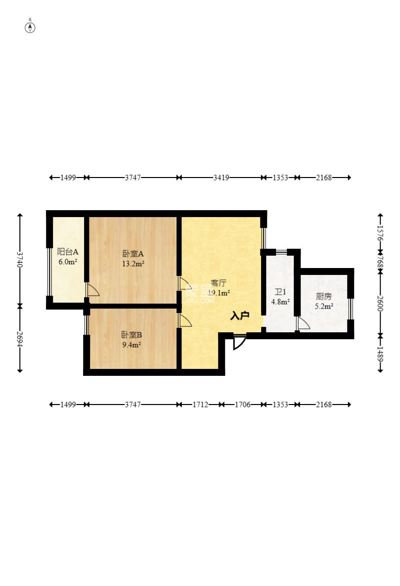 中南家园  2室1厅1卫    40.8万