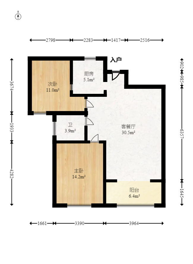 澳海澜庭 2室2厅1卫 45.0万 澳海澜庭 2室2厅1卫 45.0万户型图
