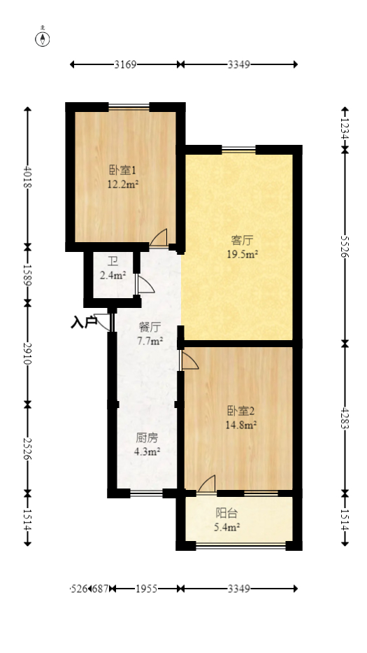 德政园  2室2厅1卫   43.80万室内图1