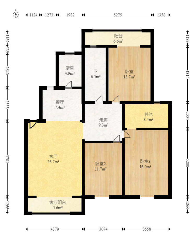 申奥美域  3室2厅2卫    72.0万 申奥美域  3室2厅2卫    72.0万户型图