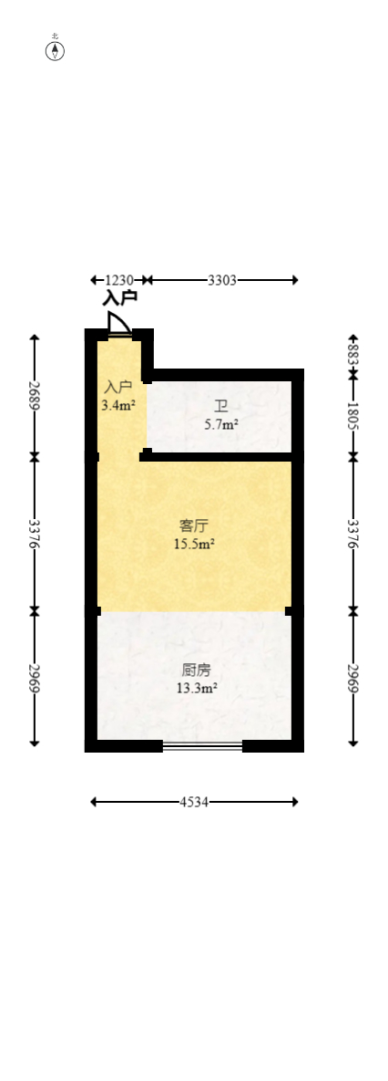 尚都美寓  1室1厅1卫   39.80万室内图1