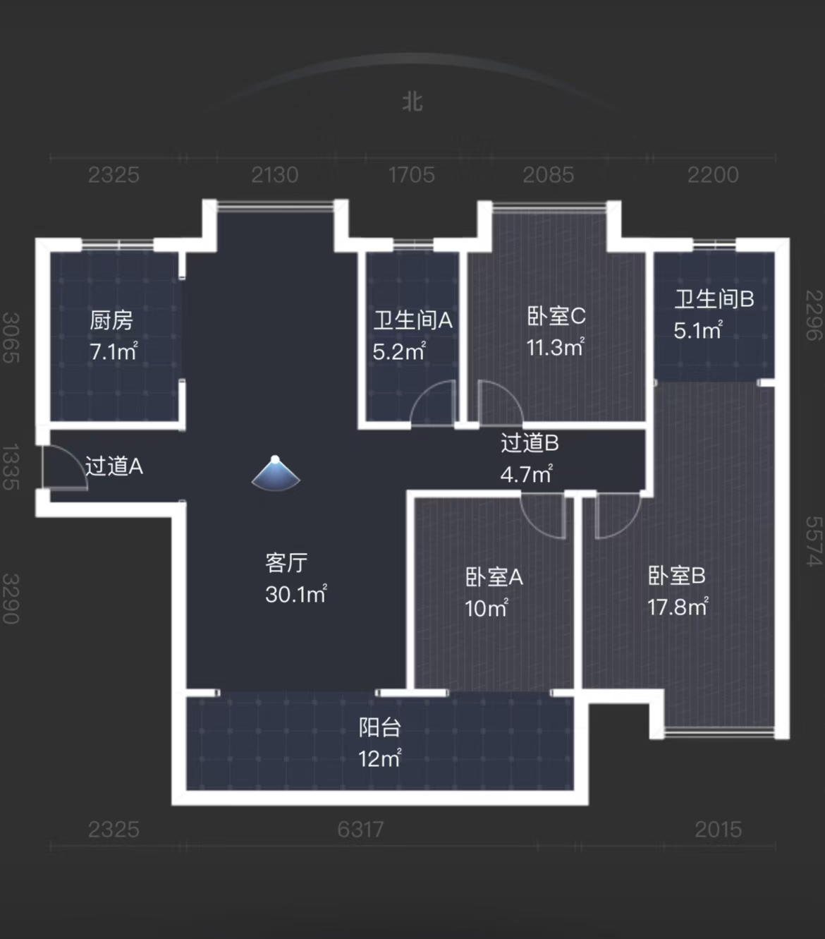 白金汉宫  3室2厅2卫   69.00万