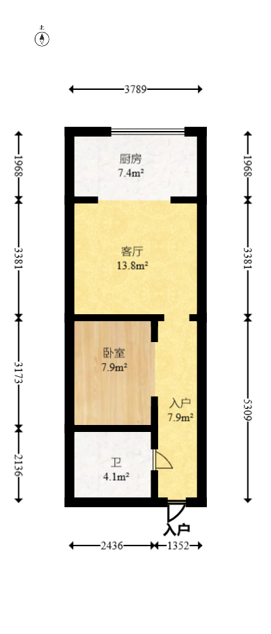 山水湾  1室1厅1卫   32.80万室内图1
