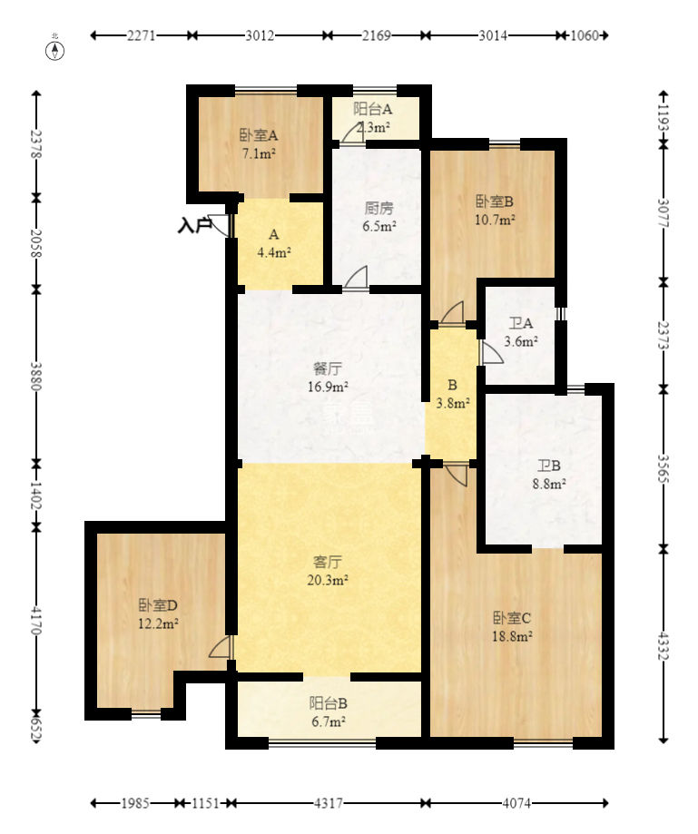 佳兆业水岸新都  4室2厅2卫    60.0万
