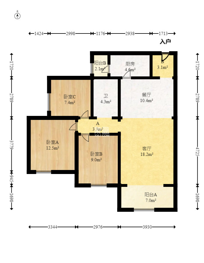 佳兆業(yè)君匯上品  3室2廳1衛(wèi)   55.00萬(wàn)