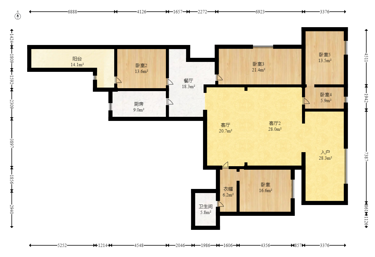 中交中央公园D2区  4室2厅2卫   298.00万室内图1