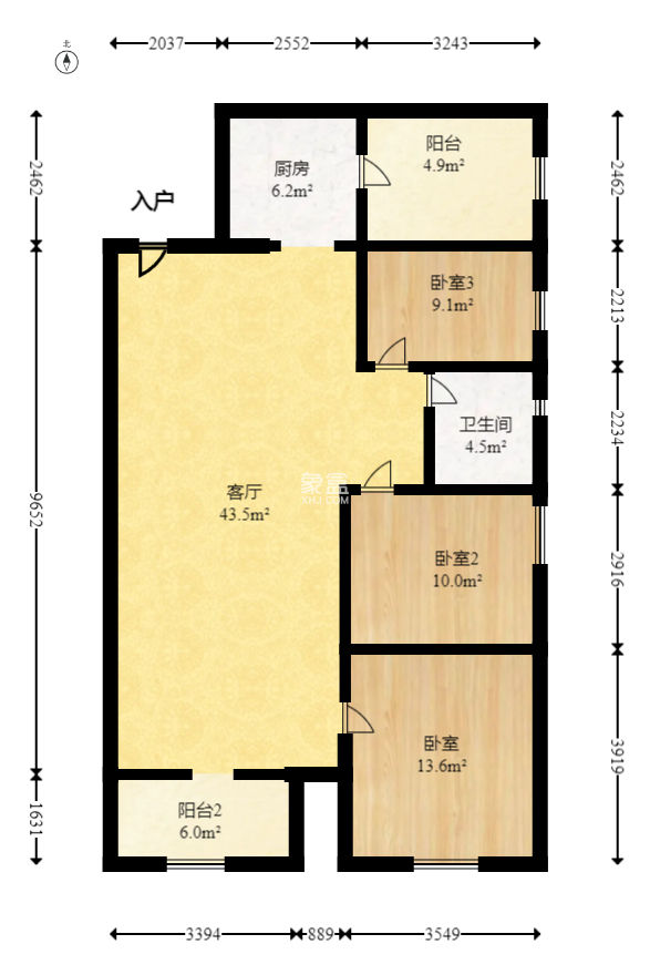 鑫苑芙蓉鑫家  3室2廳1衛(wèi)   105.00萬