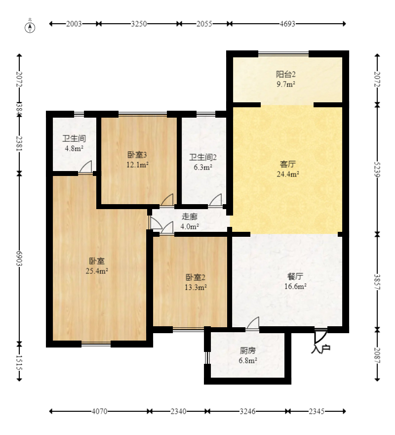 星城国际  3室2厅2卫   56.80万室内图1