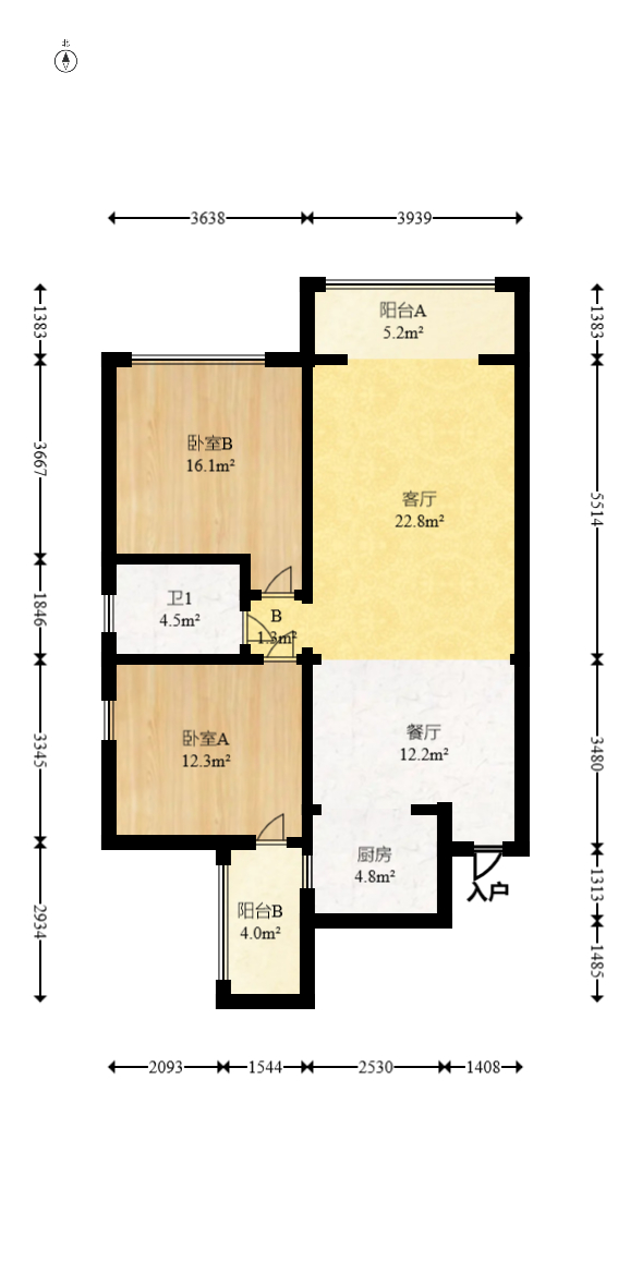 都市馨园  2室1厅1卫   72.00万室内图1