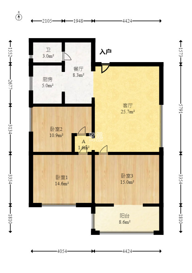 旺坤家園  3室2廳1衛(wèi)   68.50萬