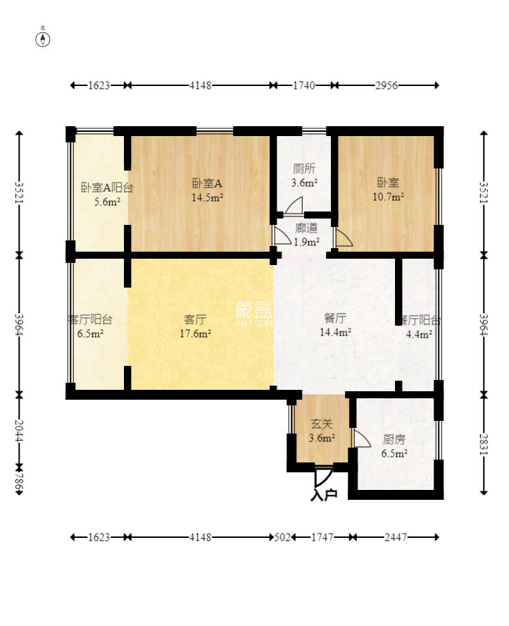 阳光100三期  2室2厅1卫    85.0万