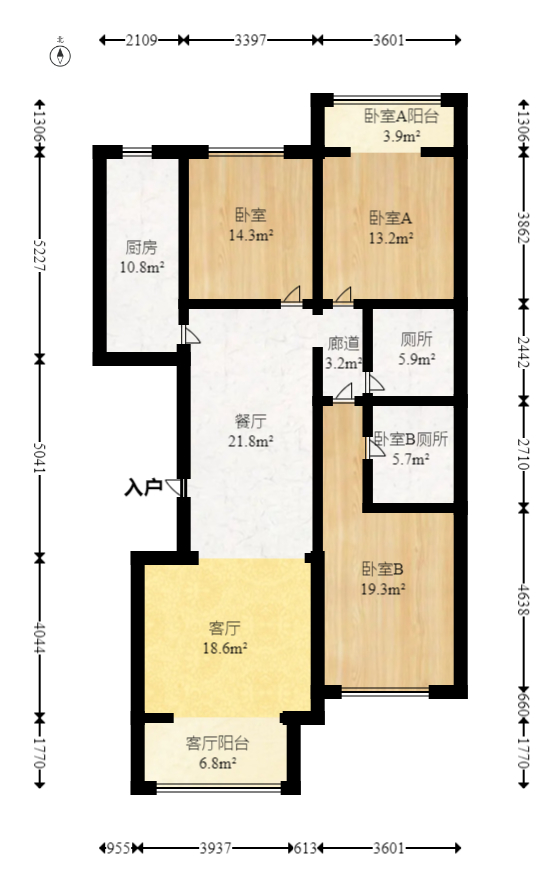 阳光100三期  3室2厅2卫    100.0万 阳光100三期  3室2厅2卫    100.0万户型图