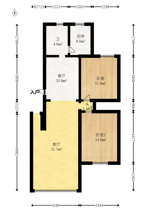 咸嘉新村嘉文苑  5室2厅2卫   108.00万室内图1