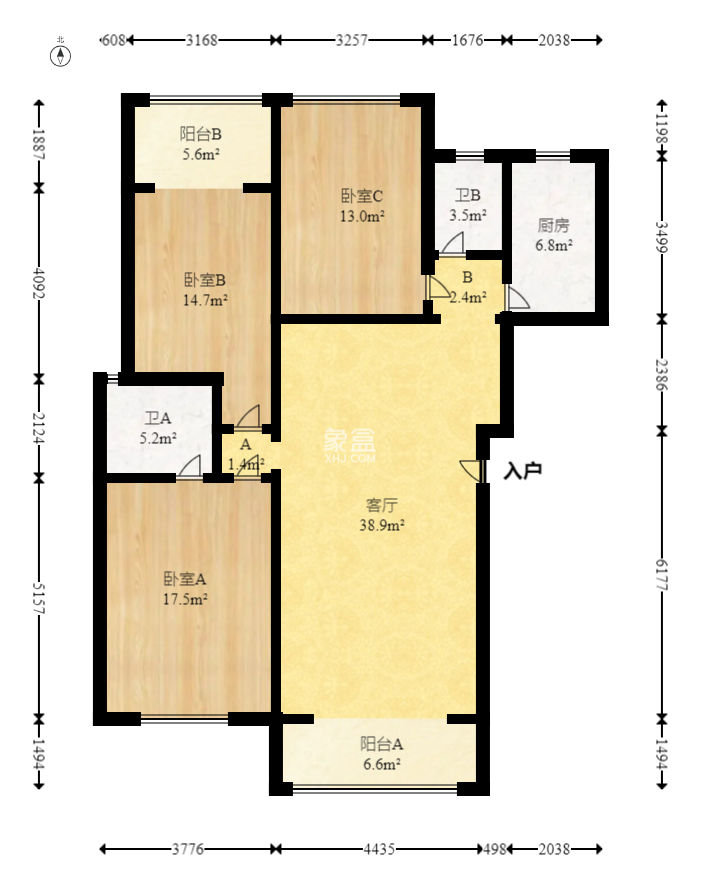 锦绣华天  3室2厅2卫   138.00万