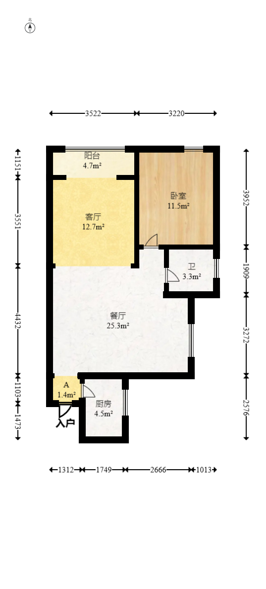 水岸世景 2室2厅1卫 48.0万 水岸世景 2室2厅1卫 48.0万户型图